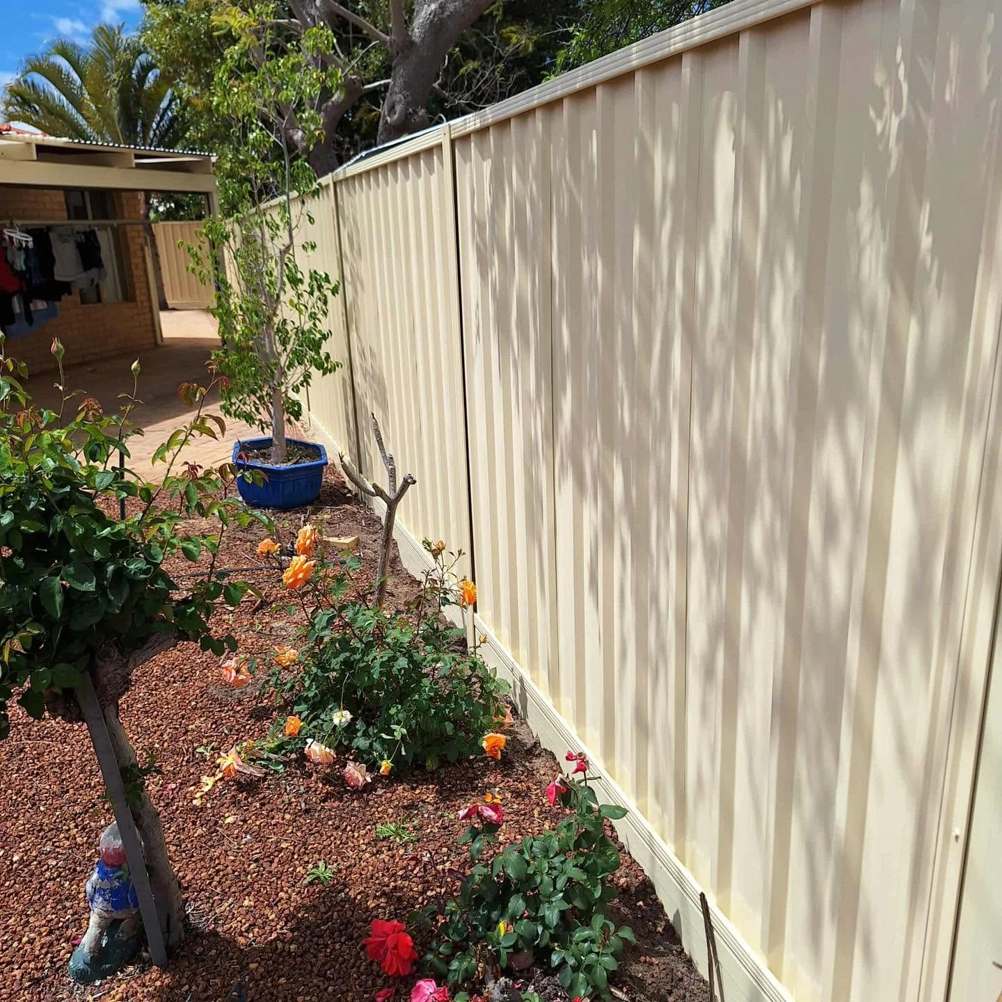 Perth Colorbond steel fence panel and posts