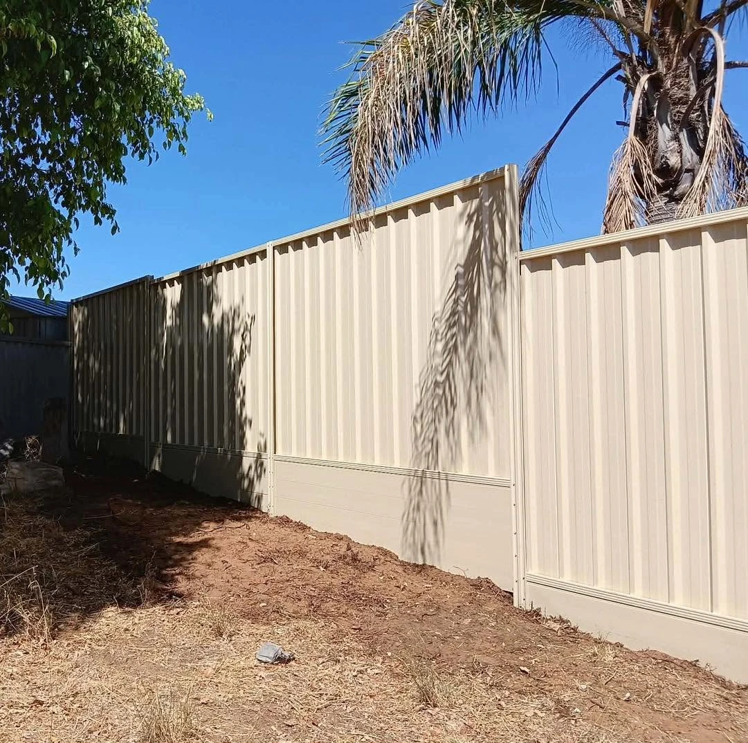 Colorbond fence installed along a Perth backyard boundary